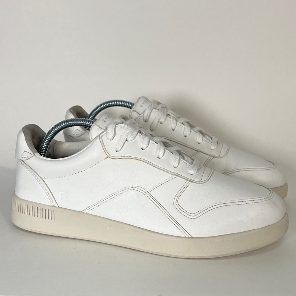 Everlane The Court Sneaker shoes White Leather upper, Women's Size 8.5. sneakers